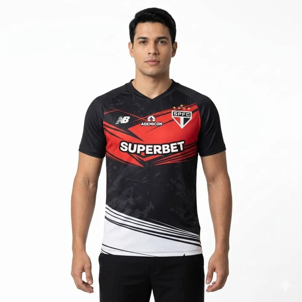 Camisa São Paulo Goleiro 25/26 Preta - NB Torcedor Masculina, camisa são paulo, PIQUE DE JOGADOR, -PIQUE DE JOGADOR