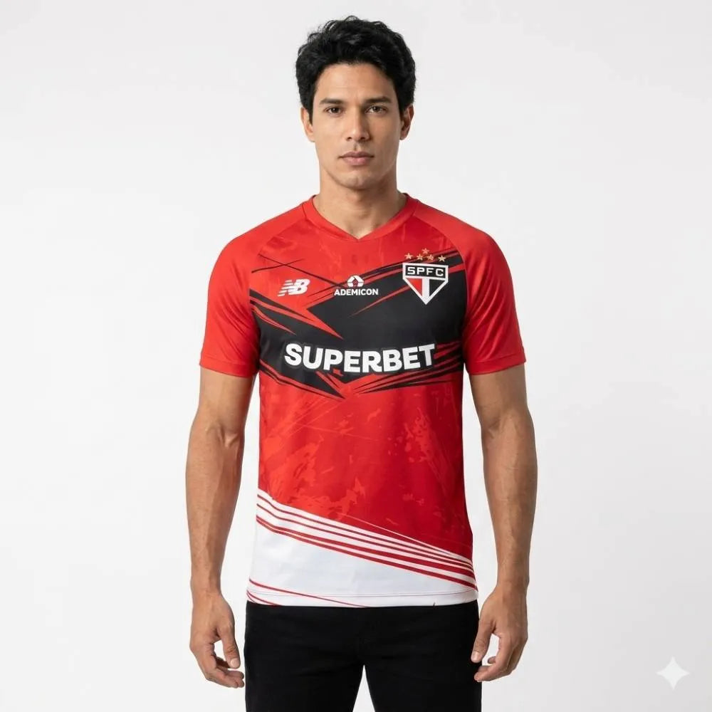 Camisa São Paulo Goleiro 25/26 Vermelha - NB Torcedor Masculina, camisa são paulo, PIQUE DE JOGADOR, -PIQUE DE JOGADOR