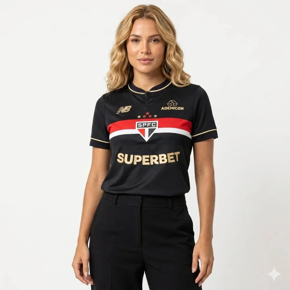 Camisa São Paulo III 25/26 - NB Feminina, , PIQUE DE JOGADOR, -PIQUE DE JOGADOR