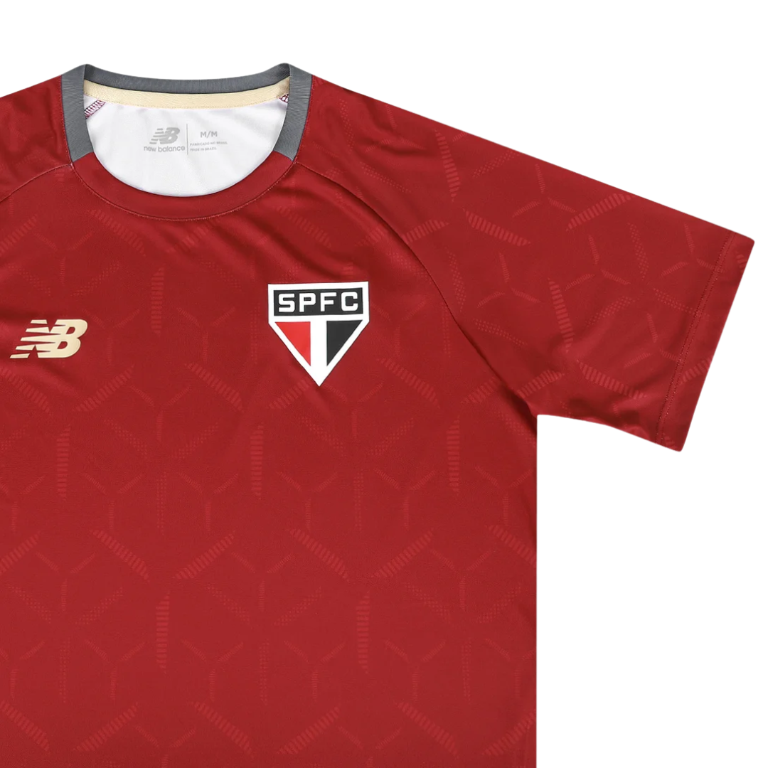 Camisa São Paulo Treino Vermelha 25/26 - NB Torcedor Masculina Lançamento, camisa são paulo, PIQUE DE JOGADOR, -PIQUE DE JOGADOR
