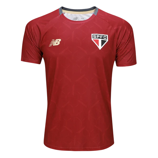 Camisa São Paulo Treino Vermelha 25/26 - NB Torcedor Masculina Lançamento, camisa são paulo, PIQUE DE JOGADOR, -PIQUE DE JOGADOR