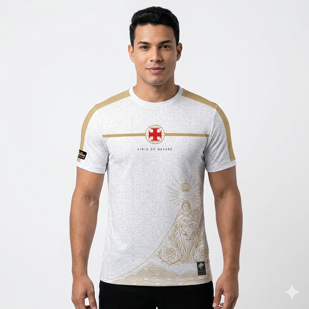 Camisa Vasco Círio de Nazaré, Camisa Futebol, Kappa, A Camisa Vasco Círio de Nazaré é mais que um manto, é fé e tradição em forma de torcida. Inspirada em uma das maiores celebrações religiosas do Brasil, carrega a identidade vascaína com orgulho. Produzida em edição limitada, é peça rara para quem valoriza história e devoção. Perfeita para colecionar, presentear ou exibir em momentos especiais. Confortável, leve e licenciada oficialmente, une paixão, cultura e qualidade em um só produto. INFORMAÇÕES DO PRO