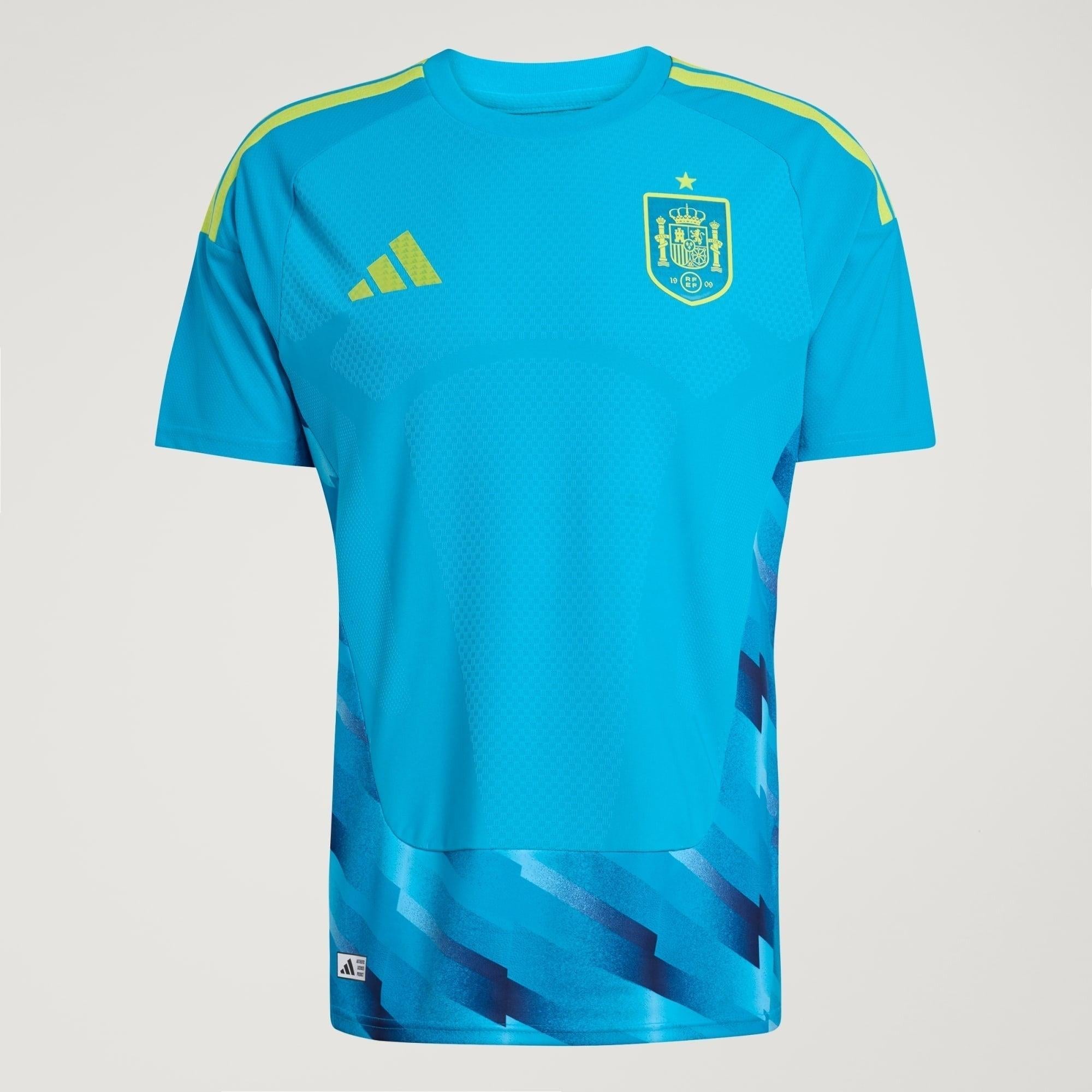 Camisa Goleiro Espanha 26/27 Home Jogador, Camisas de Futebol, PIQUE DE JOGADOR, A camisa do seu time favorito agora disponível em nossa loja! Confeccionadas com tecido de poliéster de alta qualidade e uma tecnologia respirável de ponta, nossas camisas são uma fusão perfeita de conforto, resistência e frescor duradouro. Sinta-se envolvido(a) em luxo enquanto apoia o seu time, seja nas vibrantes arquibancadas ou no calor da competição nas quadras. O design exclusivo e as cores vibrantes destacam-se, tornando