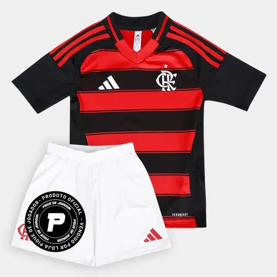 Conjunto Infantil Adidas Flamengo 25/26 I, Camisa Futebol, Adidas, Ficha do Produto TecnologiaAeroReady: Sistema que controla o excesso de umidade do corpo, garantindo a rápida secagem do suor durante os exercícios. Composição: 100% PoliésterMarca: AdidasIndicada para: Jogo/CasualGênero: MasculinoEscudo: BordadoOrigem: ImportadoManga: Curta-PIQUE DE JOGADOR