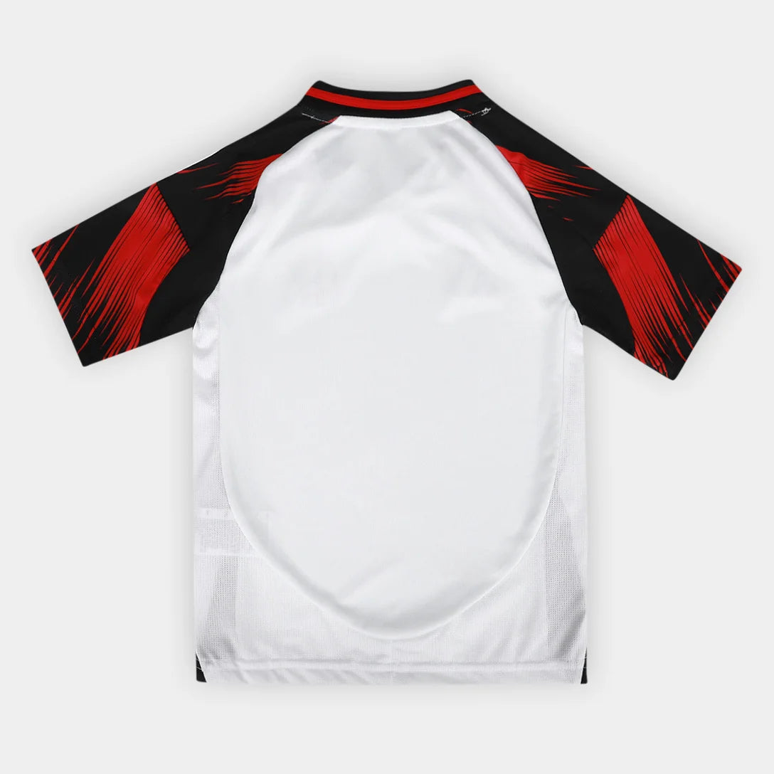 Conjunto Infantil Adidas Flamengo 25/26 II, Camisa Futebol, Adidas, Ficha do Produto TecnologiaAeroReady: Sistema que controla o excesso de umidade do corpo, garantindo a rápida secagem do suor durante os exercícios. Composição: 100% PoliésterMarca: AdidasIndicada para: Jogo/CasualGênero: MasculinoEscudo: BordadoOrigem: ImportadoManga: Curta-PIQUE DE JOGADOR