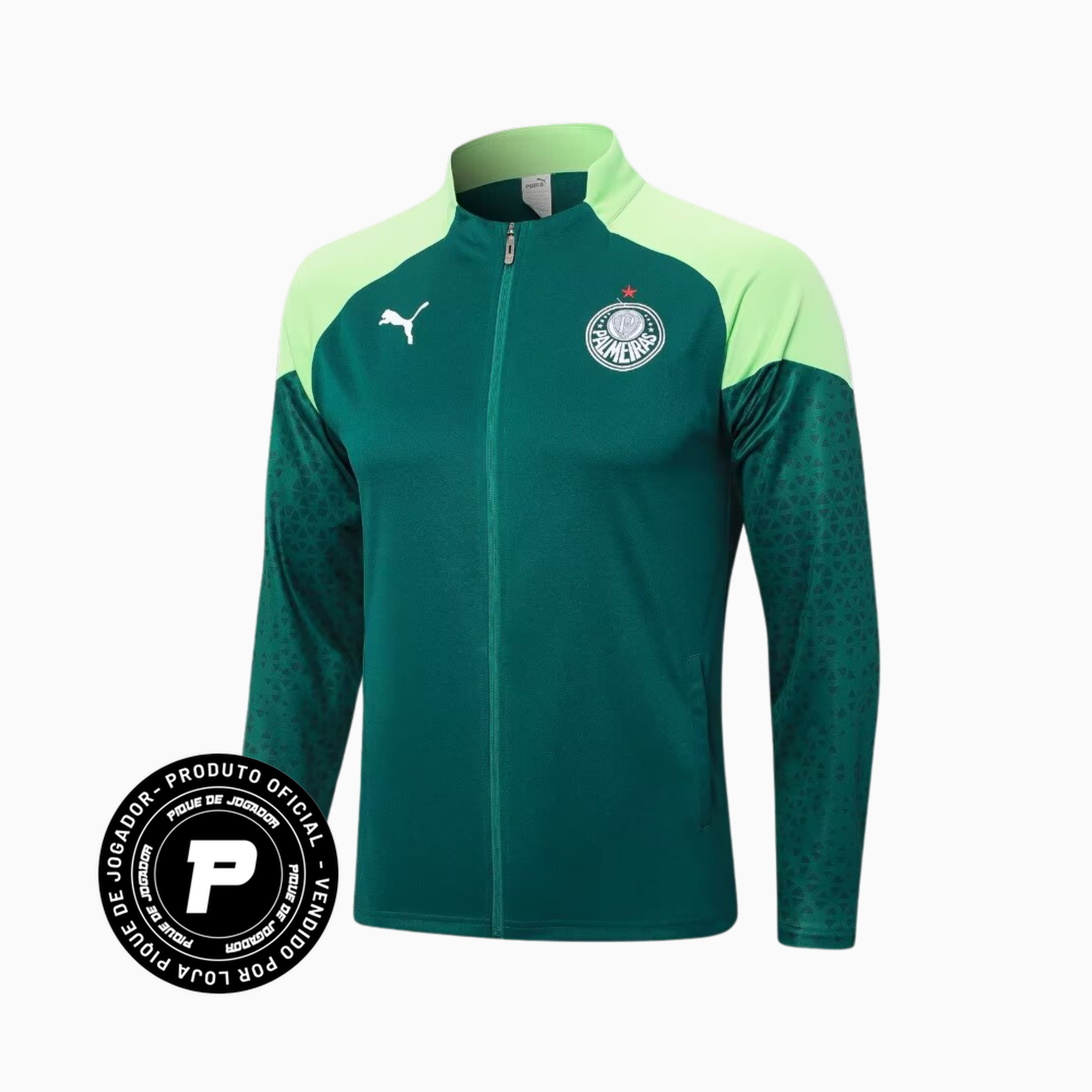 Conjunto de Treino Palmeiras 2024/25 I – Masculino, Camisas de Futebol, PIQUE DE JOGADOR, Mostre sua paixão pelo Verdão com o Conjunto de Treino Palmeiras 2024/25. Desenvolvido pela PUMA, o kit traz a mesma pegada usada pelos atletas nos treinos da temporada, com design moderno, caimento ajustado e tecnologia dryCELL para absorção do suor. Ideal para treinar, usar no dia a dia ou compor um look completo de quem vive o Palmeiras dentro e fora de campo. Características e Benefícios Tecnologia dryCELL: absorve