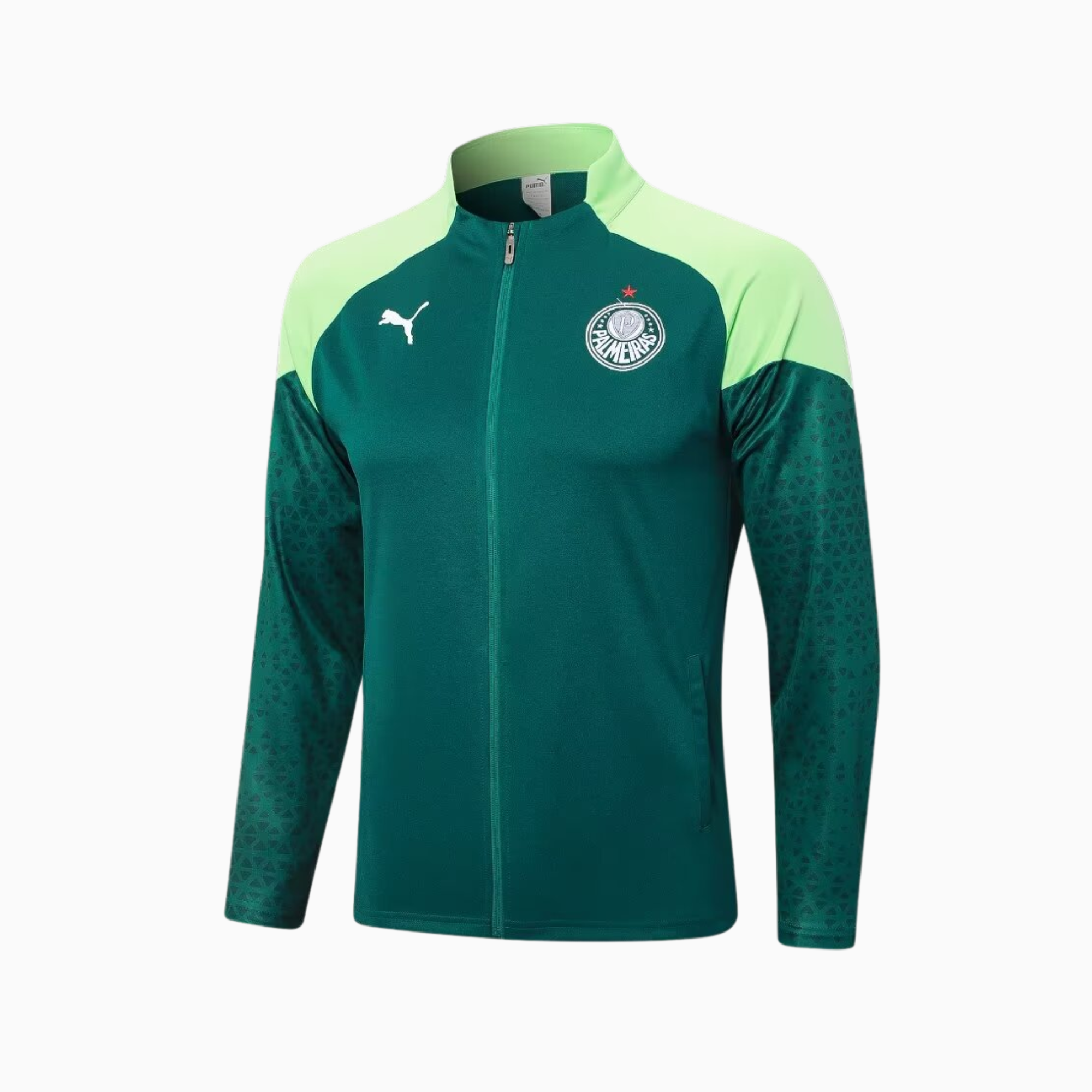Conjunto de Treino Palmeiras 2024/25 I – Masculino, Camisas de Futebol, PIQUE DE JOGADOR, Mostre sua paixão pelo Verdão com o Conjunto de Treino Palmeiras 2024/25. Desenvolvido pela PUMA, o kit traz a mesma pegada usada pelos atletas nos treinos da temporada, com design moderno, caimento ajustado e tecnologia dryCELL para absorção do suor. Ideal para treinar, usar no dia a dia ou compor um look completo de quem vive o Palmeiras dentro e fora de campo. Características e Benefícios Tecnologia dryCELL: absorve
