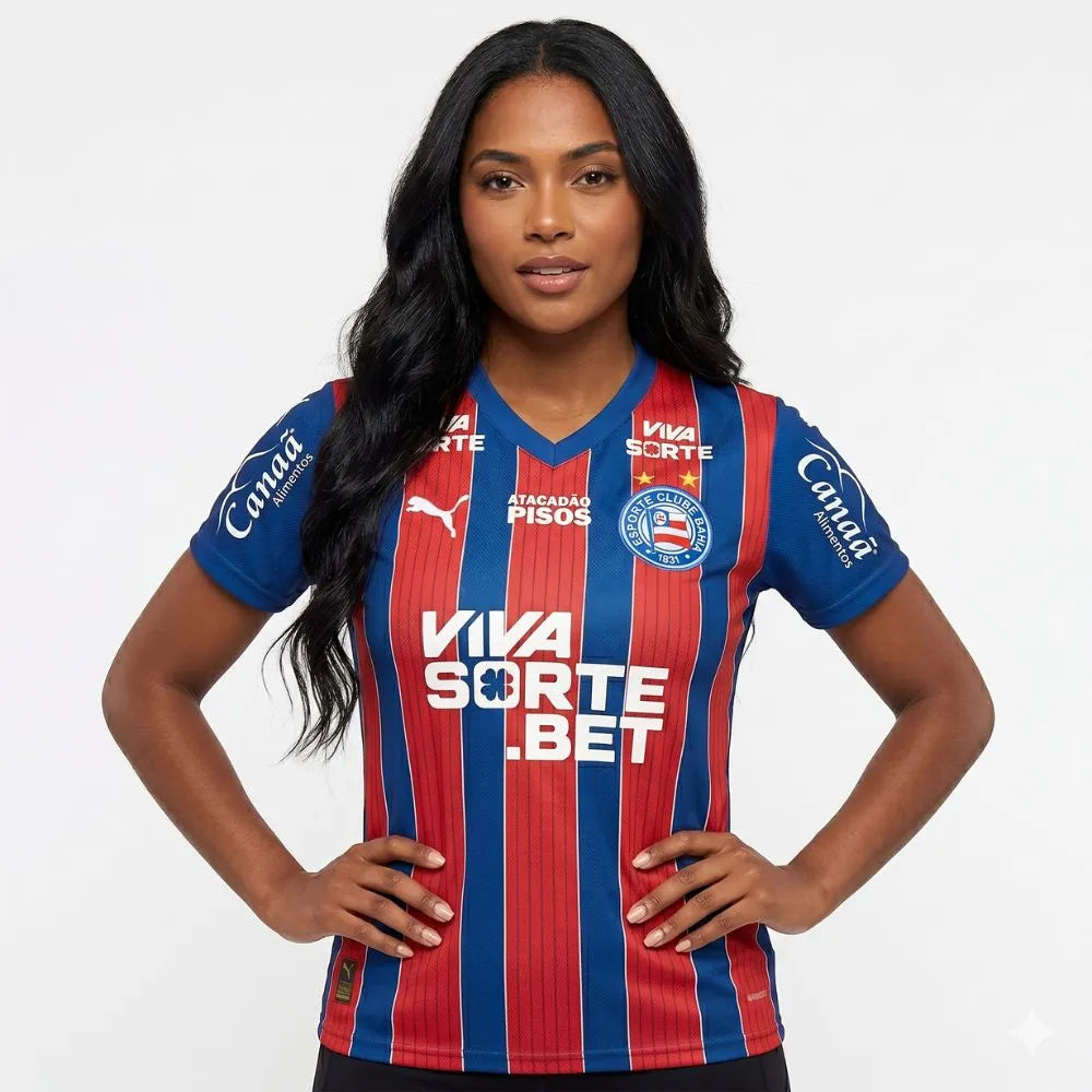 Camisa Feminina Puma Bahia 25/26 Away C/ Patrocínios