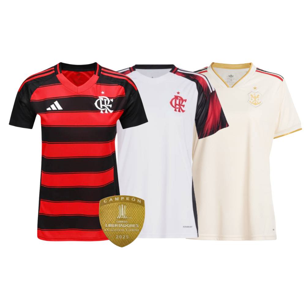Combo FEMININO Flamengo 3 Unidades Campeão 2025