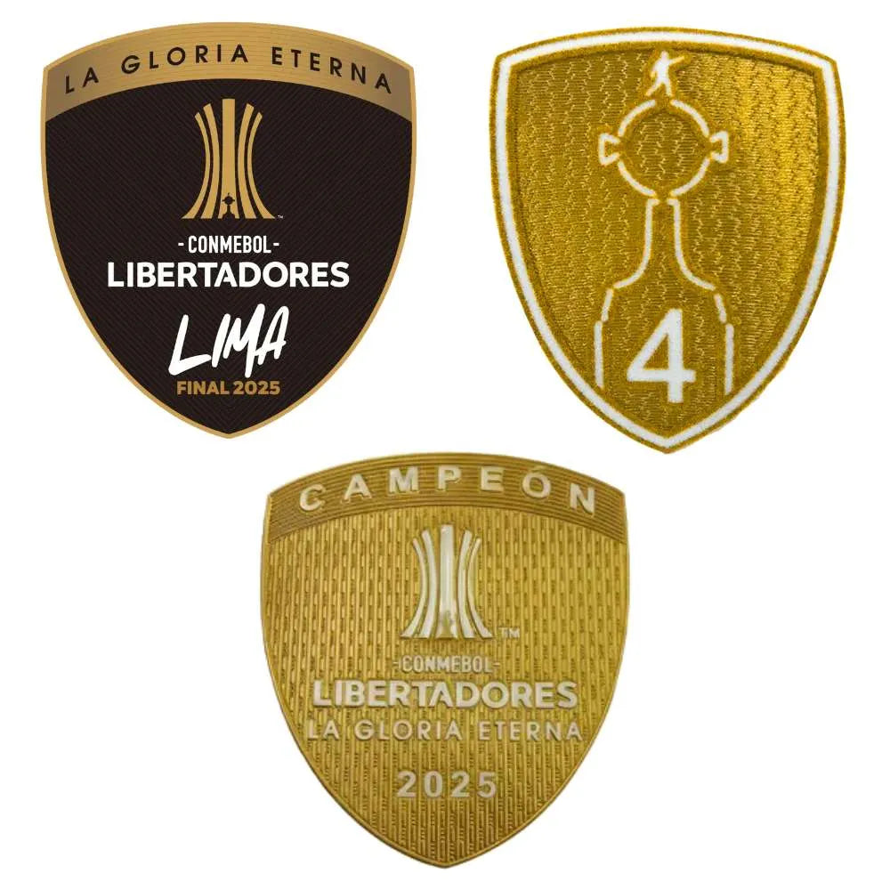 Patches Final Libertadores Lima 2025 + Campeão, , JerseyZoneStore, -PIQUE DE JOGADOR