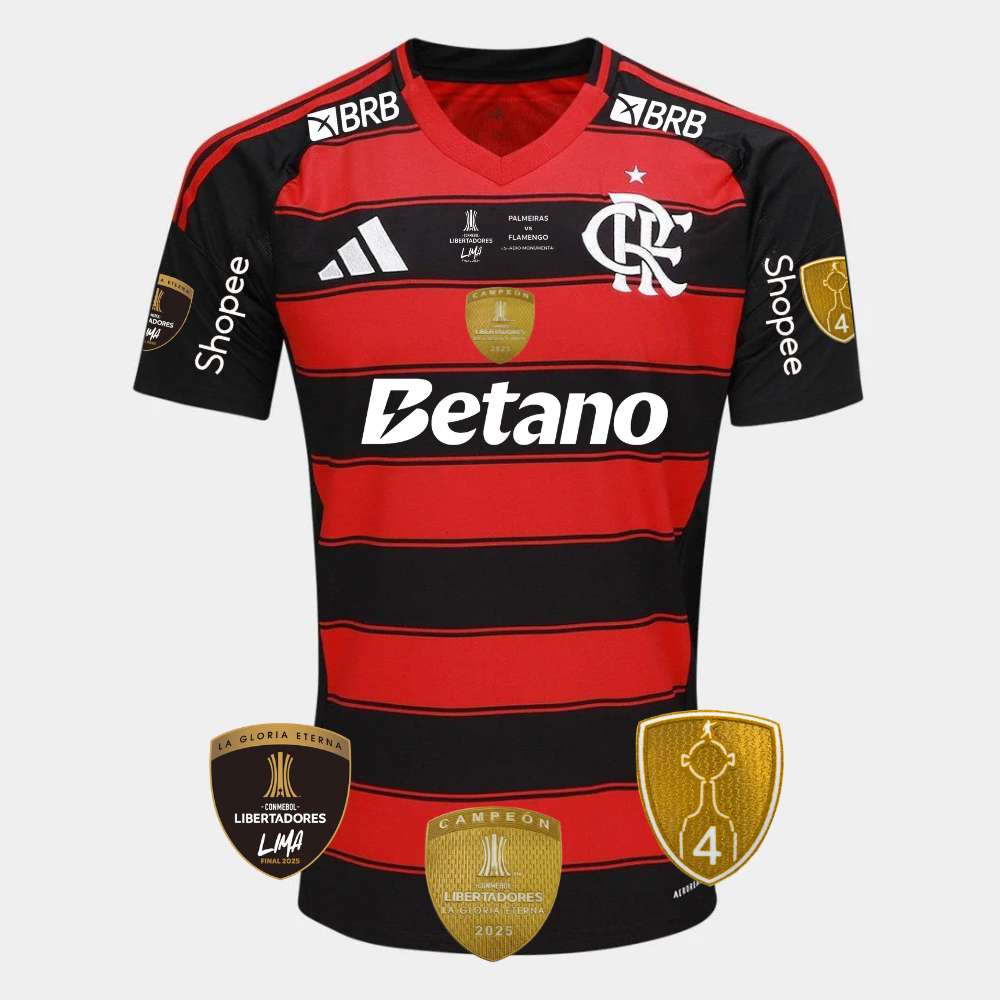 Camisa Flamengo Torcedor Tetra Campeão Libertadores 2025
