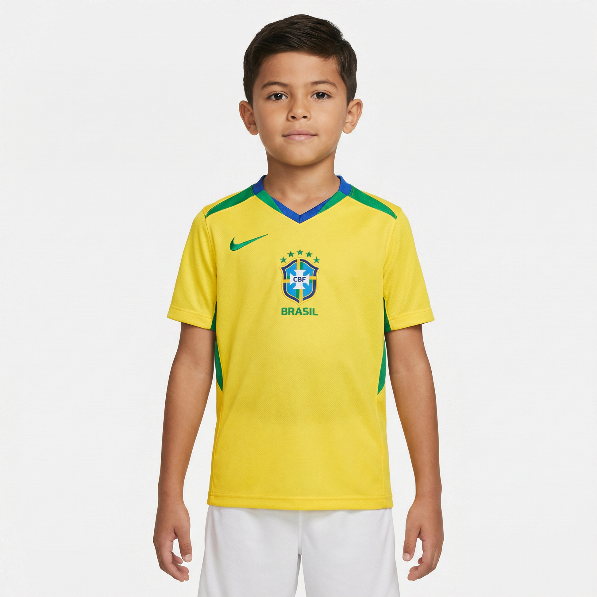 Conjunto Infantil Nike Brasil 2025 I, Kit Infantil Brasil Reserva 26/27 - Copa do Mundo, PIQUE DE JOGADOR, O Conjunto Infantil Nike Brasil 2025 I é ideal para os pequenos torcedores que querem vestir as cores da Seleção Brasileira com orgulho e estilo. Inspirado no uniforme principal utilizado pela equipe na temporada 2025, o conjunto permite que as crianças entrem no clima das grandes competições representando o Brasil. O kit é composto por camisa e shorts, trazendo o clássico visual amarelo com detalhes e